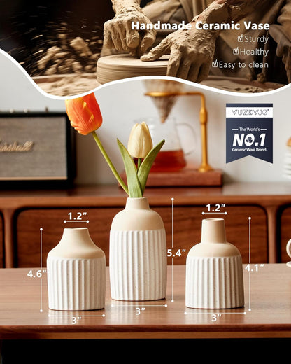 Set de 3 Jarrones Cerámicos Boho Modernos