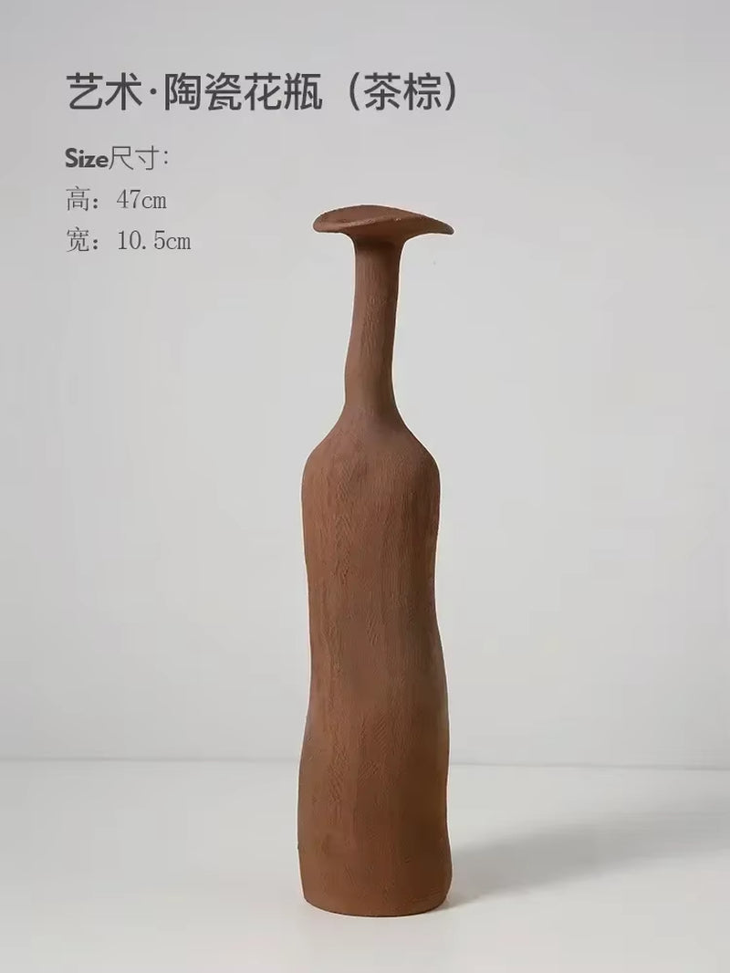 Florero de Cerámica Hecho a Mano Estilo Nórdico – Diseño Texturizado para Decoración Elegante