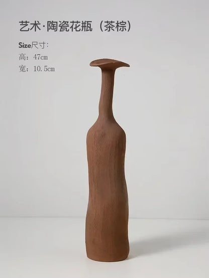 Florero de Cerámica Hecho a Mano Estilo Nórdico – Diseño Texturizado para Decoración Elegante