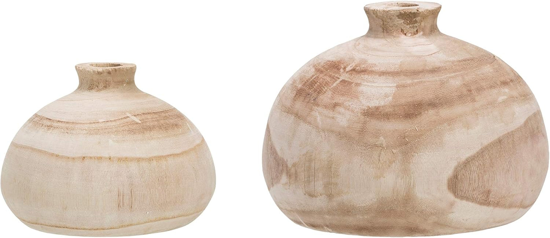 Jarrón Decorativo de Madera Paulownia Natural
