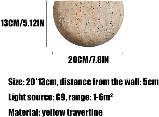 Aplique Travertino Amarillo Semi Círculo