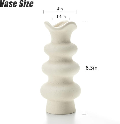 Jarrón Decorativo Moderno de Cerámica Blanca