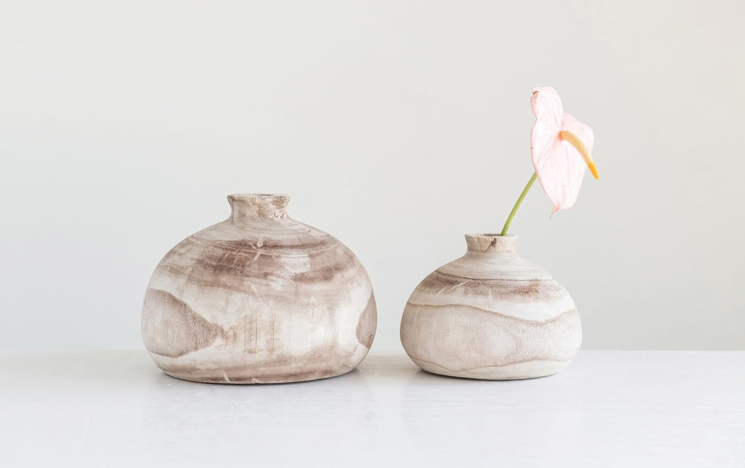 Jarrón Decorativo de Madera Paulownia Natural