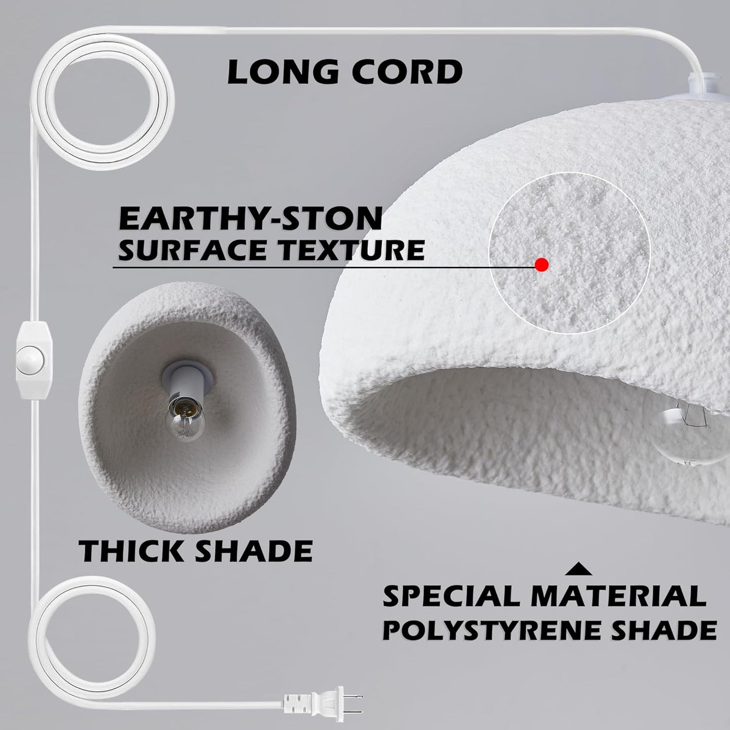 Lámpara Colgante Blanca 30 cm Plug In