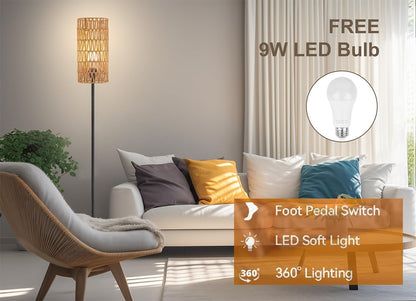 Lámpara de Pie Rattan Natural