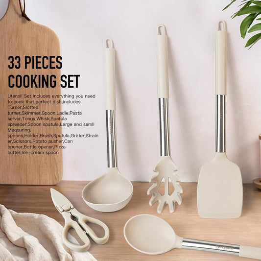 Set Utensilios Cocina Silicona 33pzs