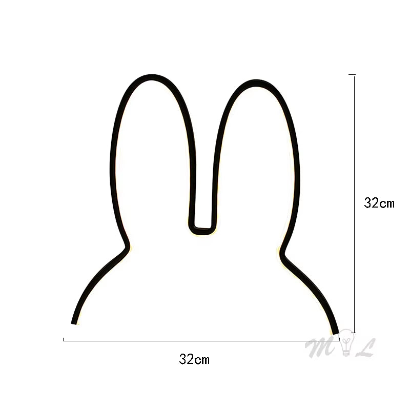 Lámpara de Noche LED Conejo – Luz Infantil USB Moderna 5W, Decorativa y Regalo Original