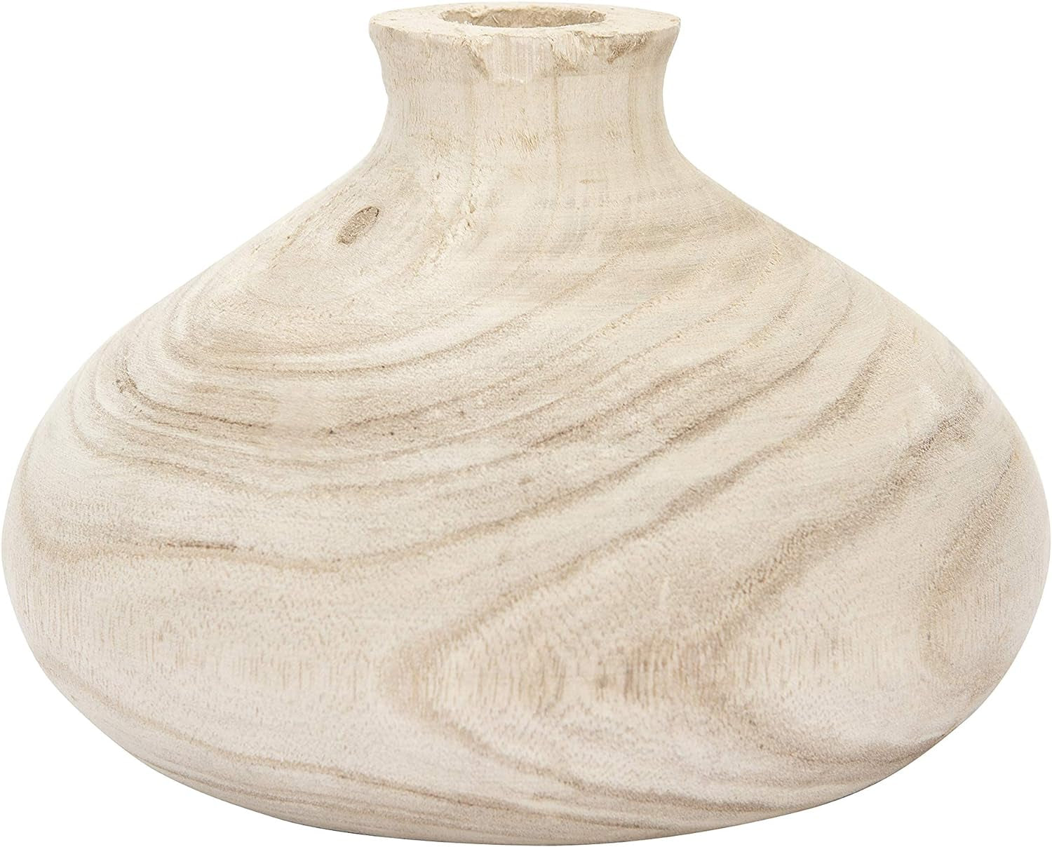 Jarrón Decorativo de Madera Paulownia Natural