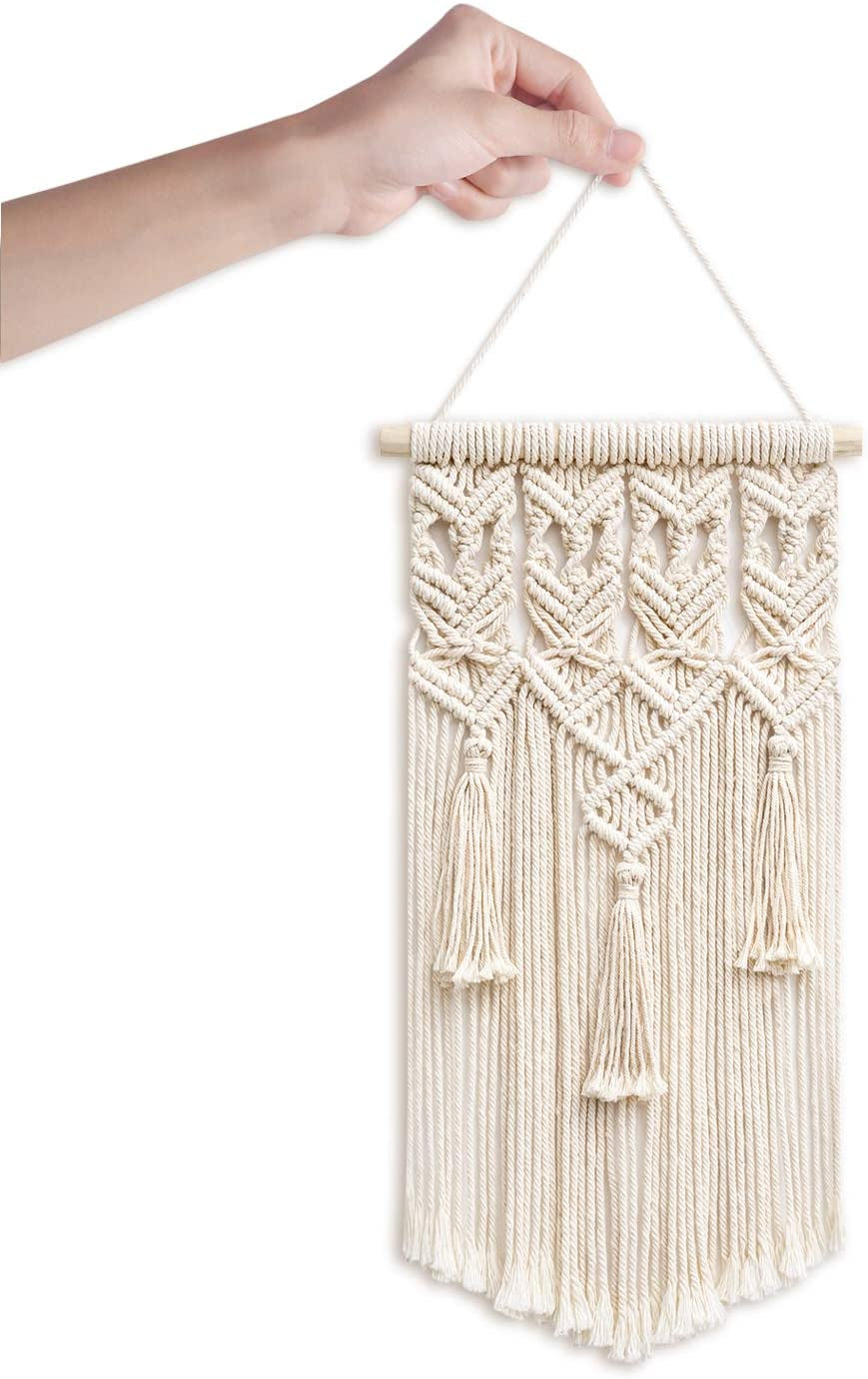 Set x2 Colgantes Macramé Boho Chic – Decoración de Pared 45x24 cm