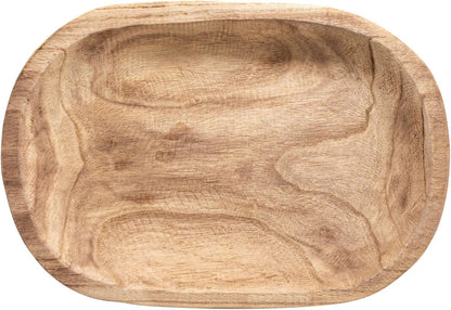 Bowl Ovalado Paulownia Tallado a Mano 37 cm