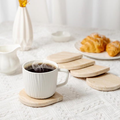Set 5 Posavasos Mármol Travertino