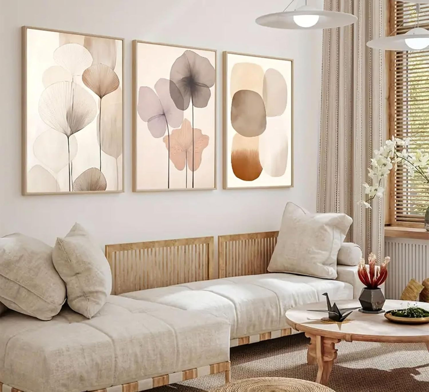 Set Láminas Botánicas Beige 3x 30x40