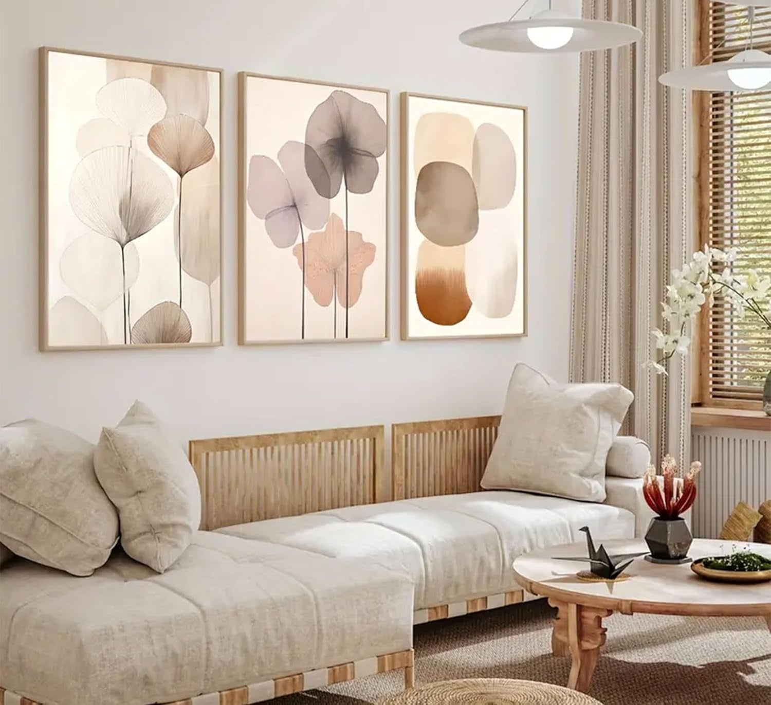 Set Láminas Botánicas Beige 3x 30x40