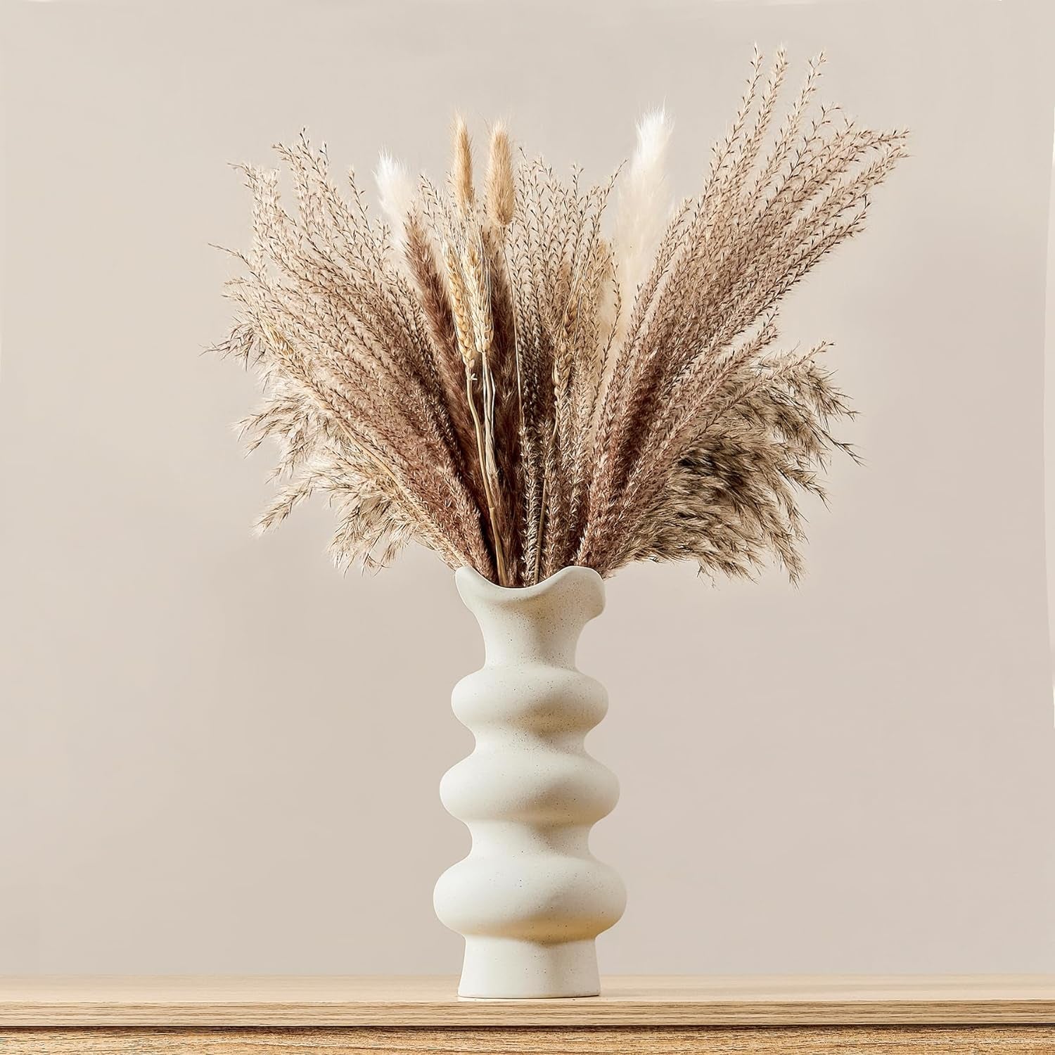 Jarrón Decorativo Moderno de Cerámica Blanca