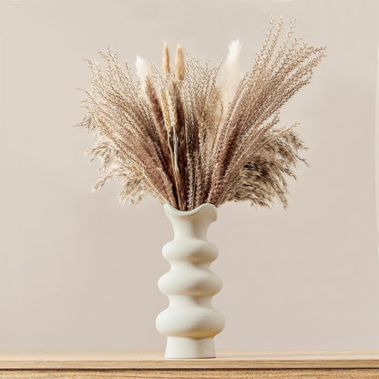 Jarrón Decorativo Moderno de Cerámica Blanca
