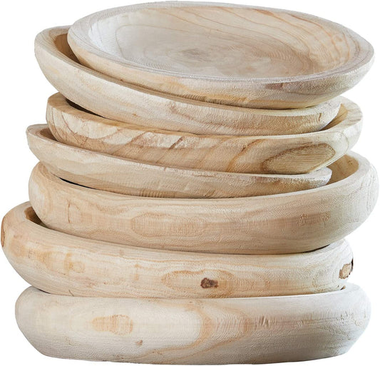 Bowl Paulownia Tallado Grande 29 cm