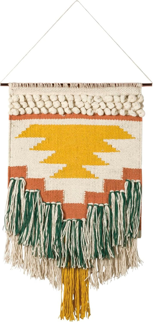 Tapiz Boho Tejido Gypsy Amarillo/Verde