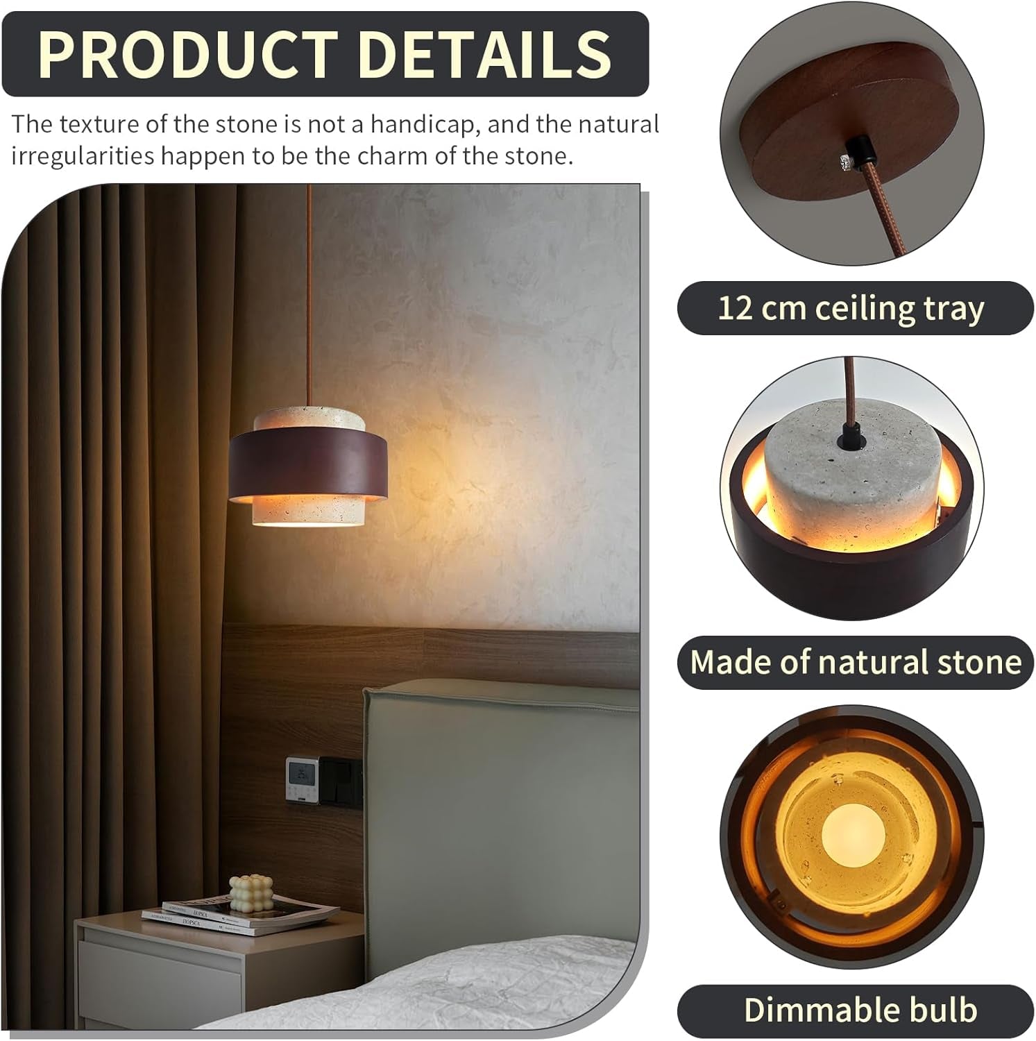 Lámpara Colgante Travertino Dimmable