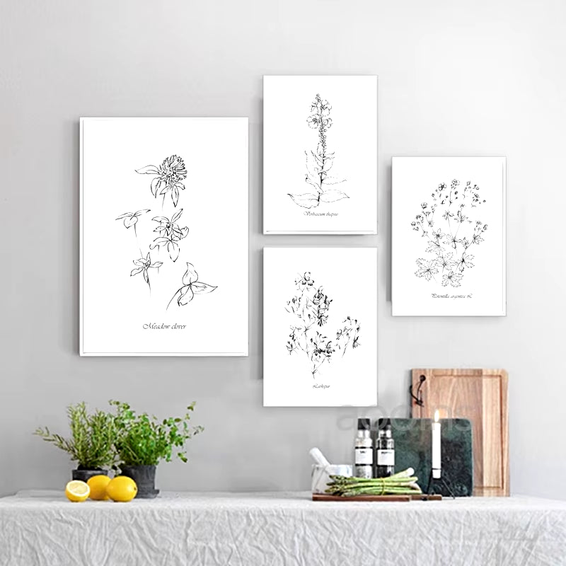 Láminas Botánicas Nórdicas – Posters de Flores Silvestres para Decoración de Pared