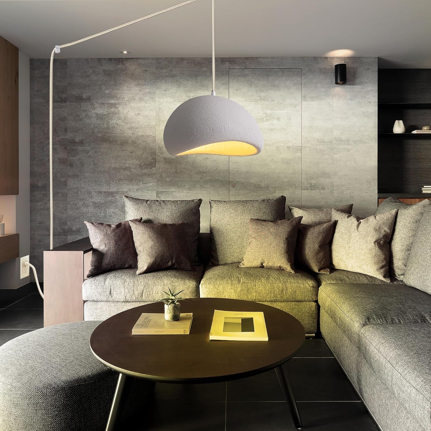 Lámpara Colgante Blanca 30 cm Plug In