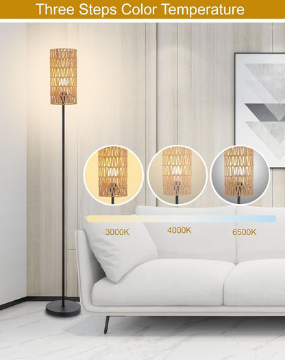 Lámpara de Pie Rattan Natural