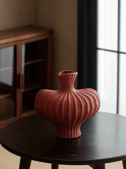 Jarrón Cerámico Wabi Sabi Hecho a Mano