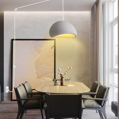 Lámpara Colgante Blanca 30 cm Plug In