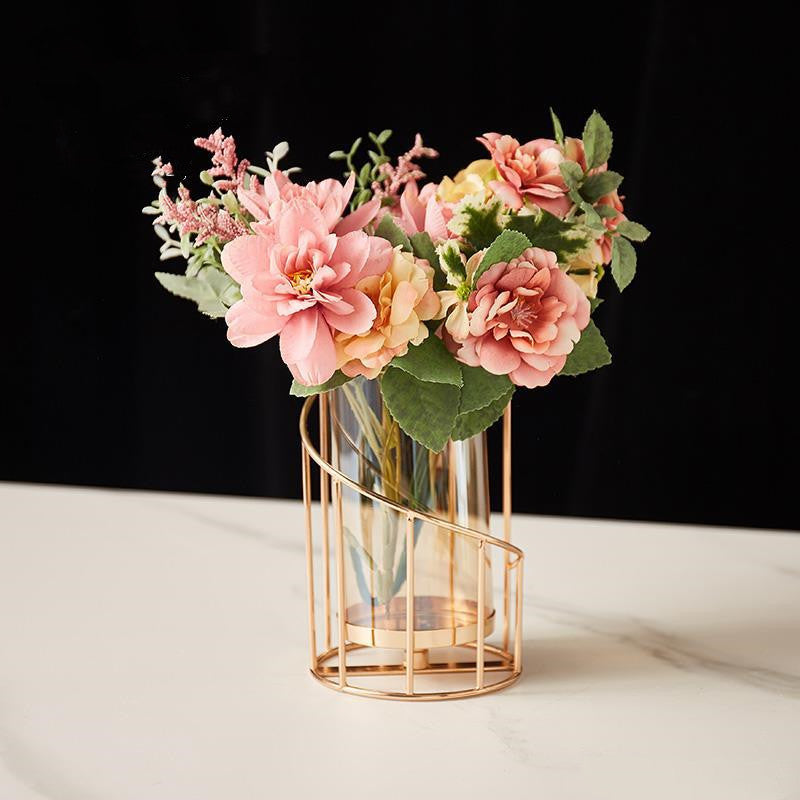 Candelabro Nórdico de Hierro Forjado – Ornamento Decorativo y Florero Romántico