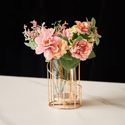 Candelabro Nórdico de Hierro Forjado – Ornamento Decorativo y Florero Romántico