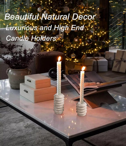 Candelabros Travertino Natural x2