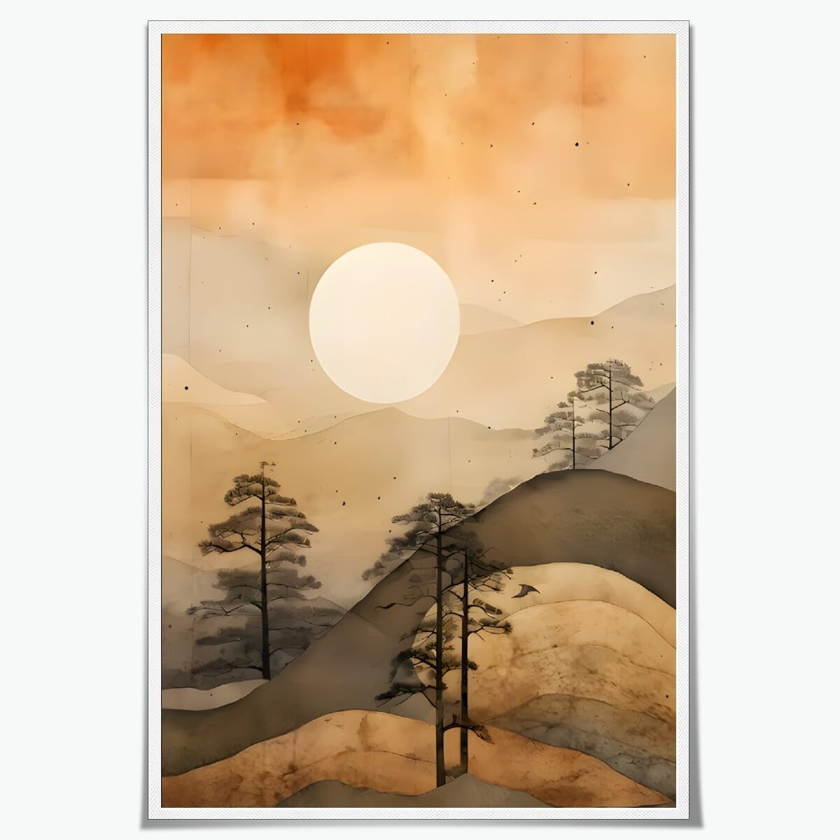 Lámina Montañas Terracota Japandi 30x45cm