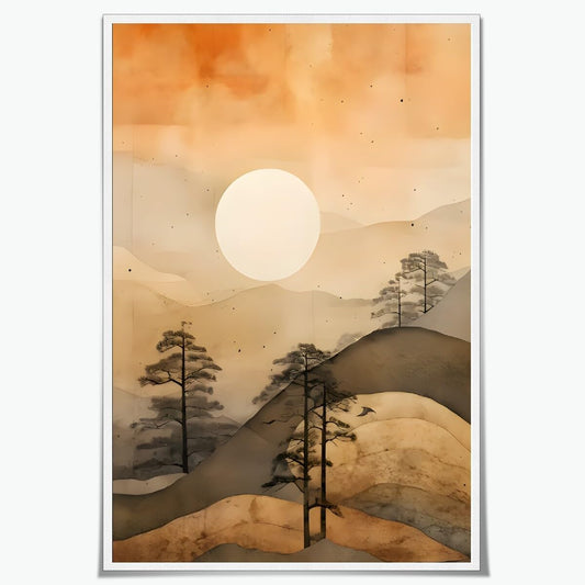 Lámina Montañas Terracota Japandi 30x45cm