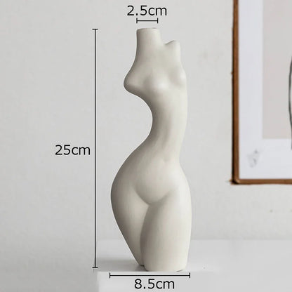 Florero de Cerámica Forma Cuerpo Humano – Decoración Nórdica y Arte para Hogar