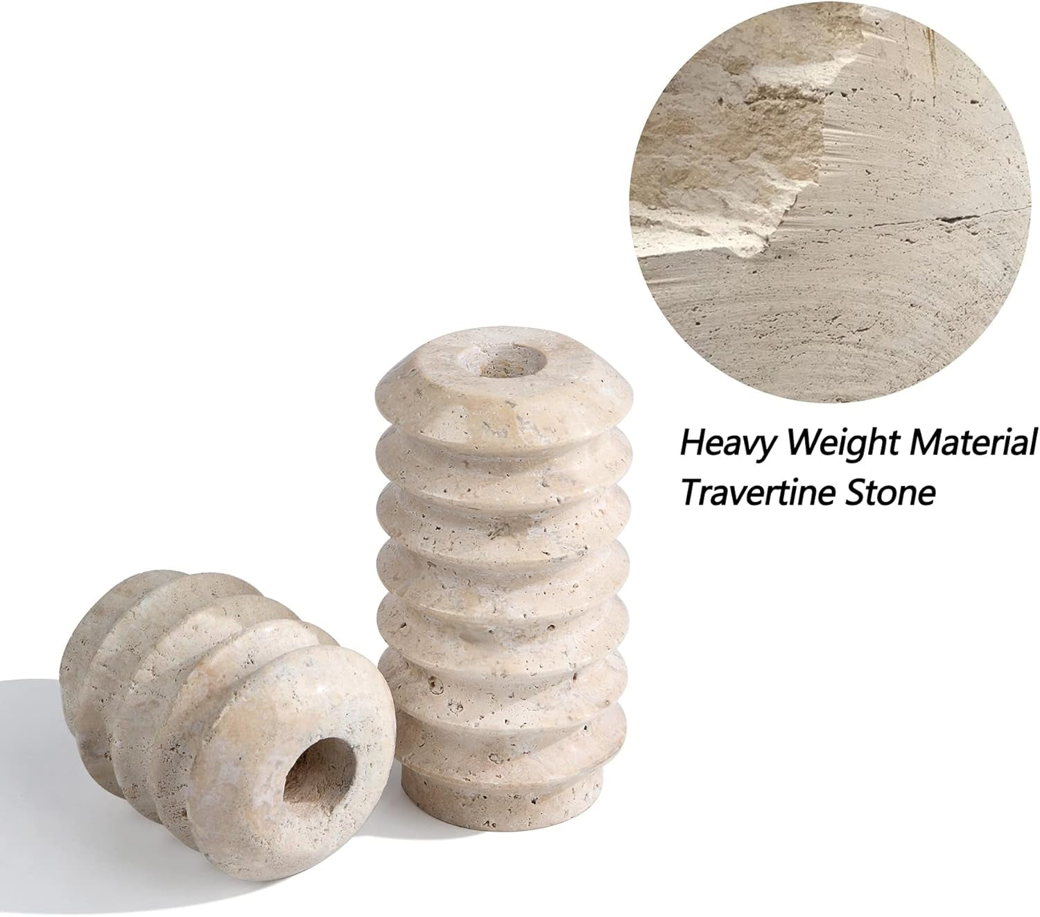 Candelabros Travertino Natural x2