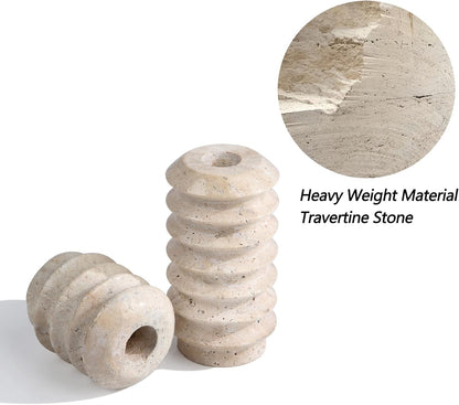 Candelabros Travertino Natural x2