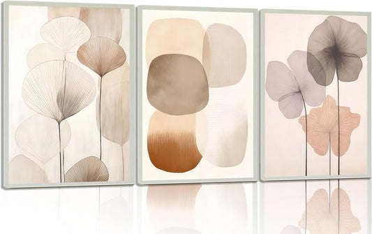 Set Láminas Botánicas Beige 3x 30x40