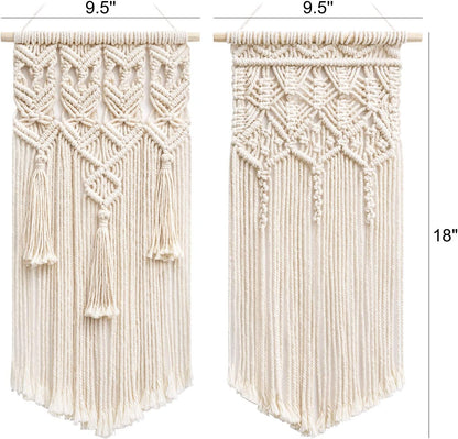 Set x2 Colgantes Macramé Boho Chic – Decoración de Pared 45x24 cm