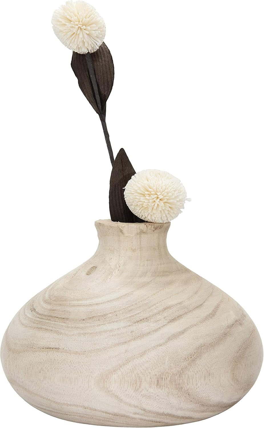 Jarrón Decorativo de Madera Paulownia Natural
