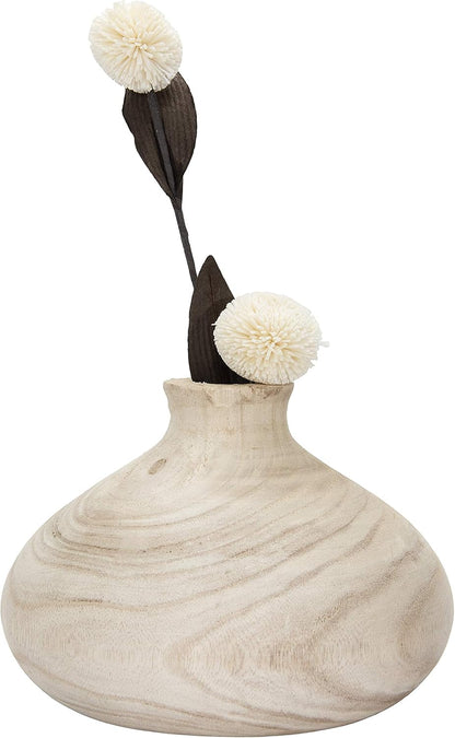 Jarrón Decorativo de Madera Paulownia Natural
