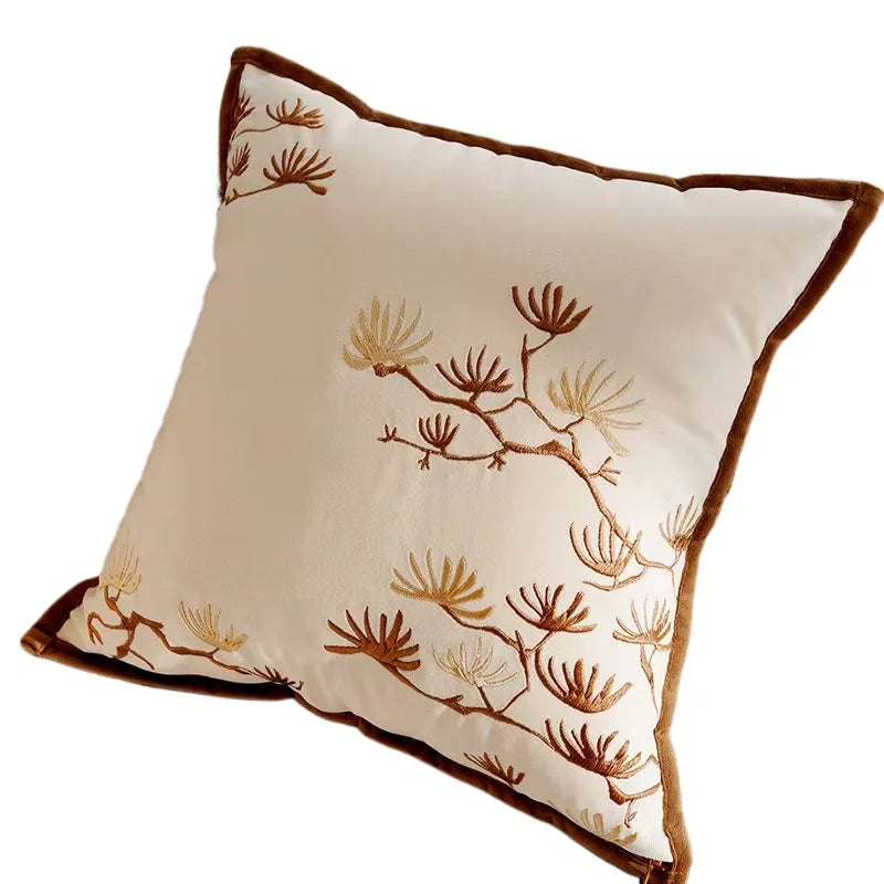 Funda de Almohadón Vintage Nórdica 45x45 cm – Marrón Crema, Estilo Simple y Sofisticado