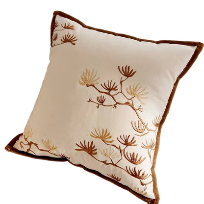 Funda de Almohadón Vintage Nórdica 45x45 cm – Marrón Crema, Estilo Simple y Sofisticado