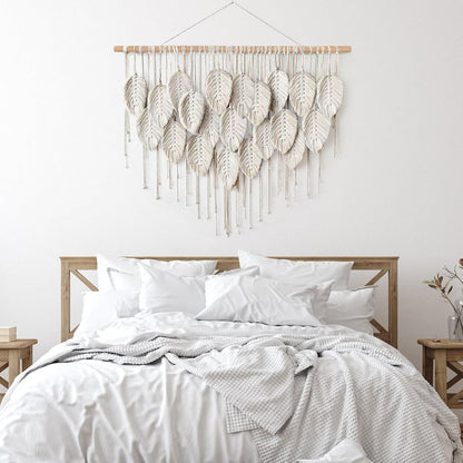 Tapiz Macramé Beige con Hojas Boho