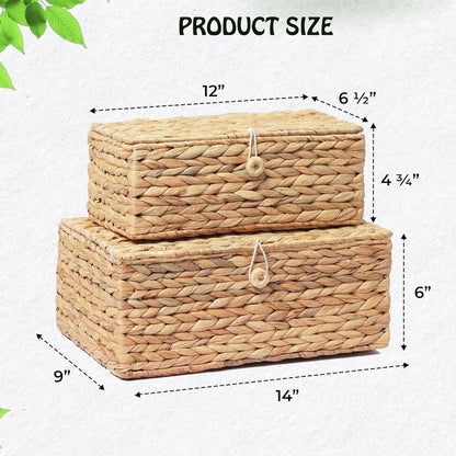 Set 2 Cajas Rattan con Tapa
