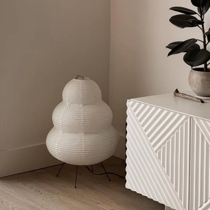 Lámpara de Mesa LED de Papel Arroz