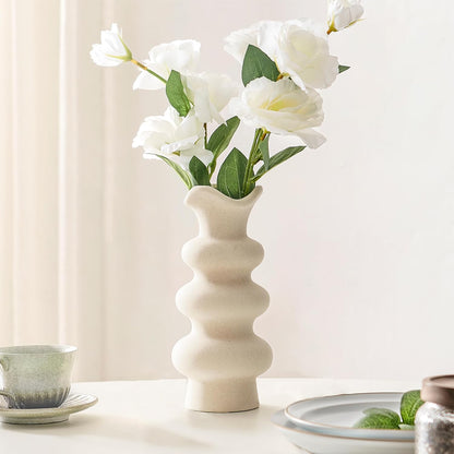 Jarrón Decorativo Moderno de Cerámica Blanca