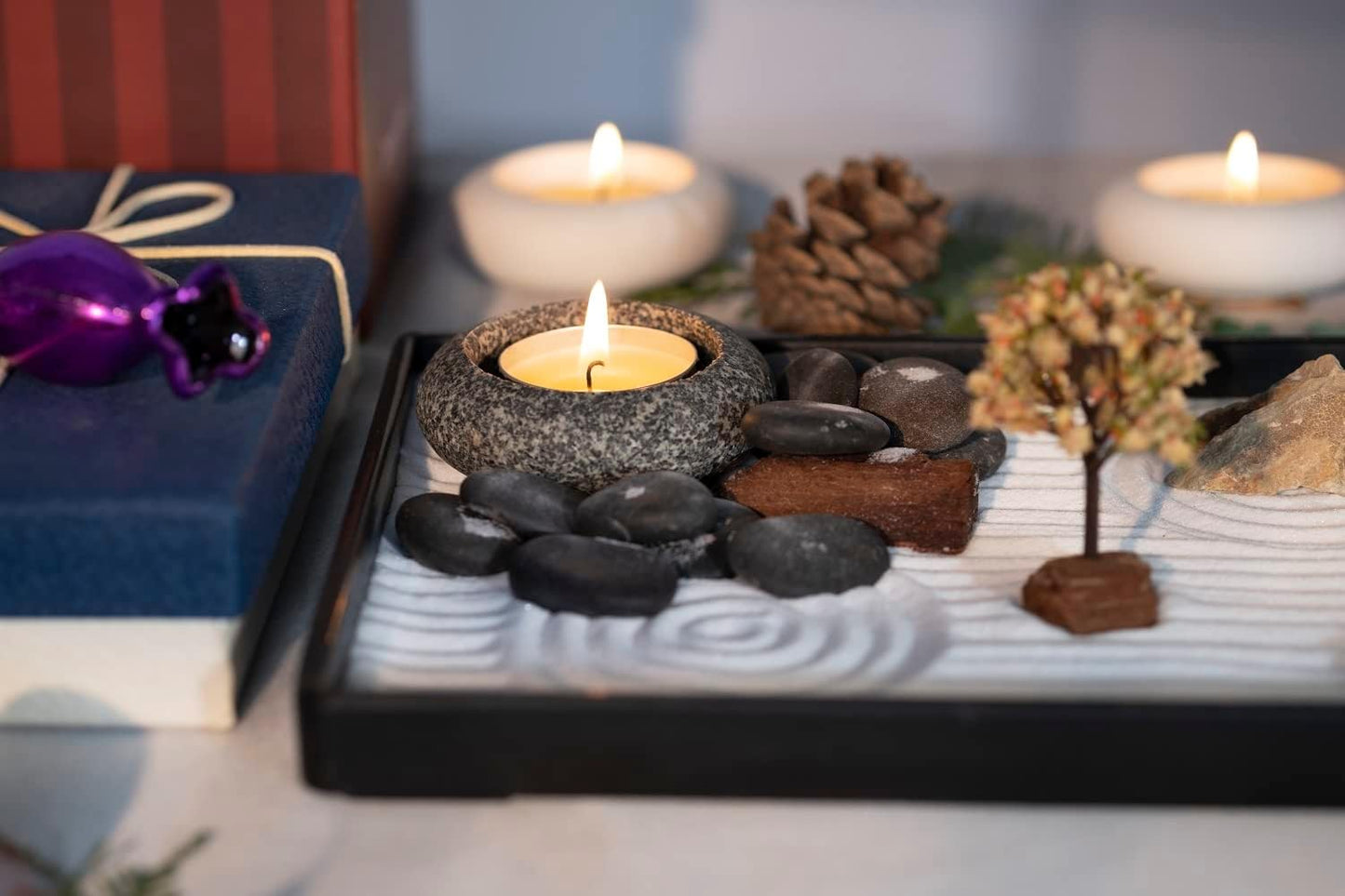 Porta Vela Piedra Natural Artesanal Zen