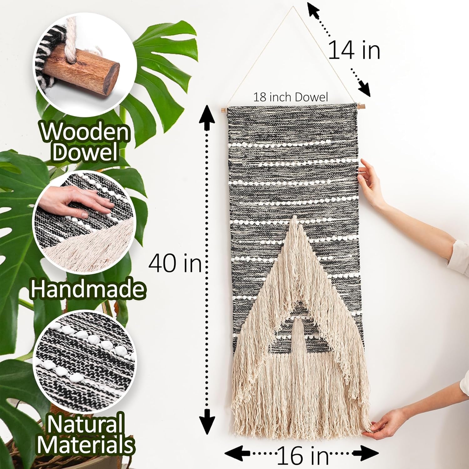 Tapiz Boho Macramé de Pared 45x100 cm