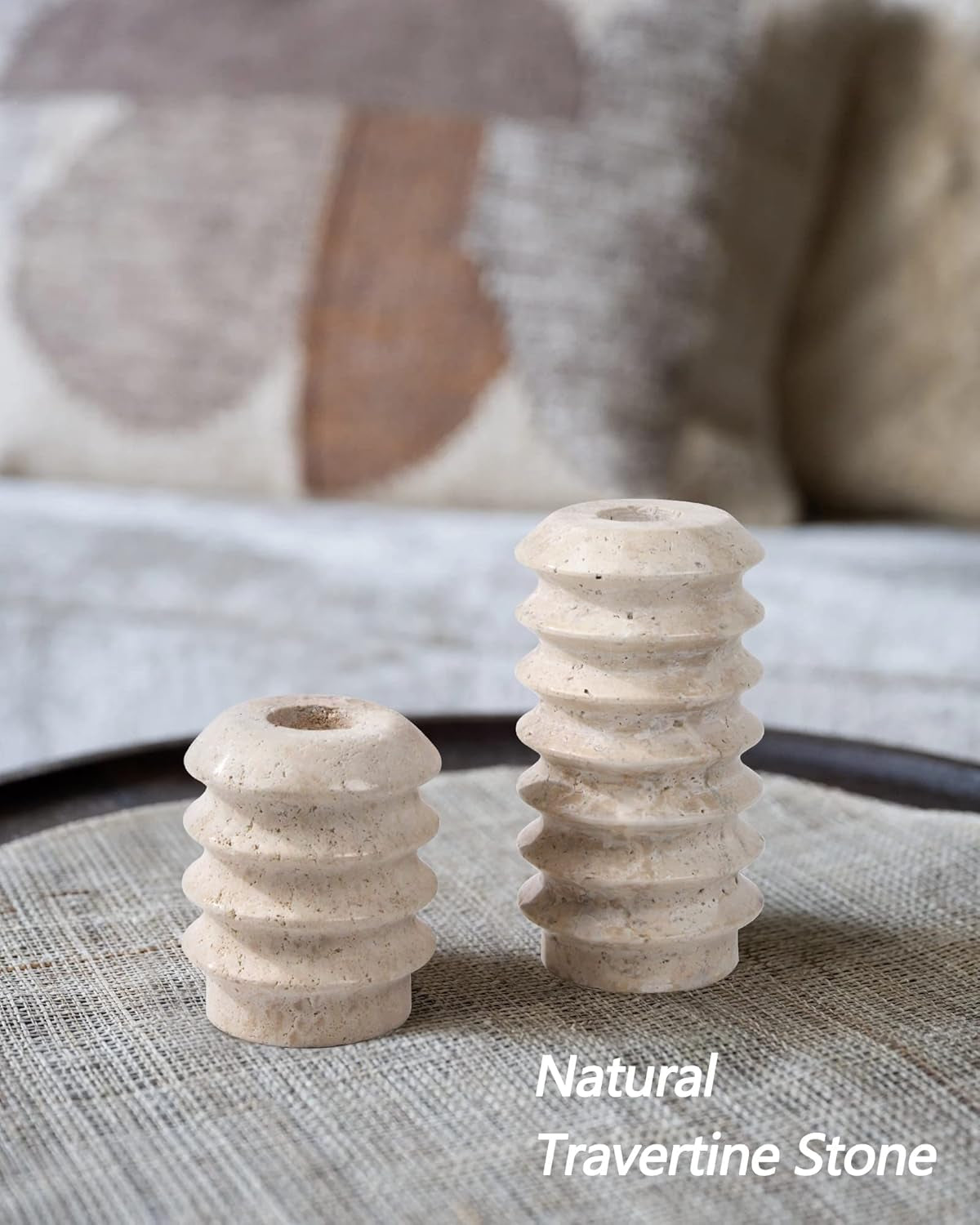 Candelabros Travertino Natural x2