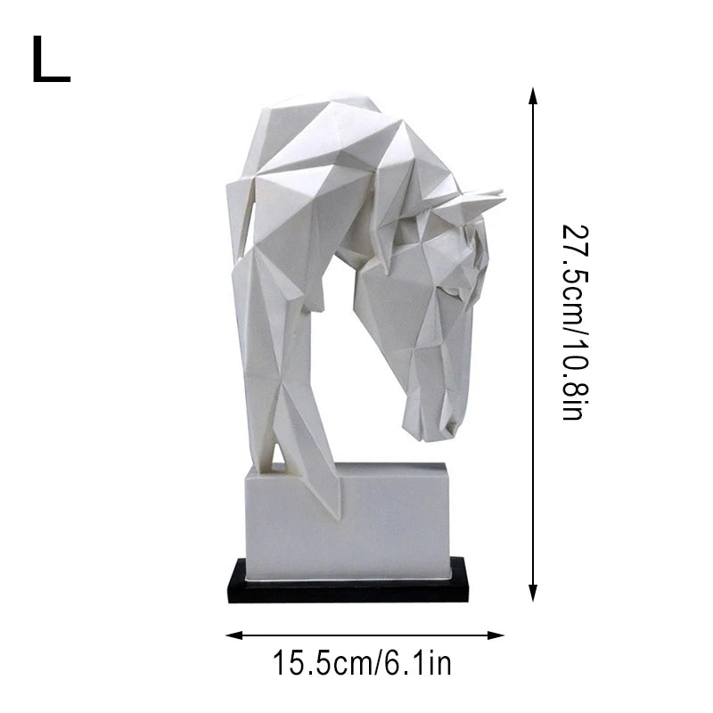 Escultura Cabeza de Caballo en Resina – Decoración Moderna Nórdica Animal Origami