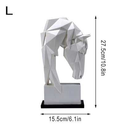 Escultura Cabeza de Caballo en Resina – Decoración Moderna Nórdica Animal Origami